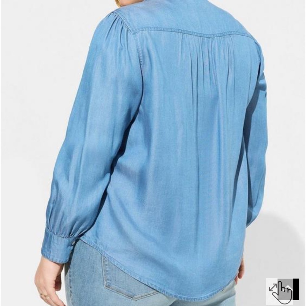 TORRID | Chambray Button Up Shirt 2X 3X - Picture 2 of 7